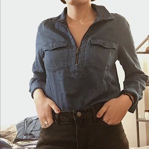 half zip blouse